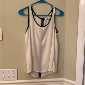 Sheer flowy white cami